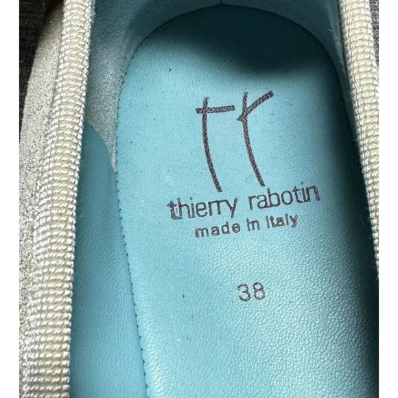 Thierry Rabatin Gem Women’s 7/38 Ballet Flats Snakeskin &amp; Suede Bow Shoes