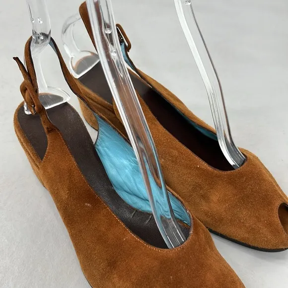 Thierry Rabotin Suede Wedge Peep Toe Shoes