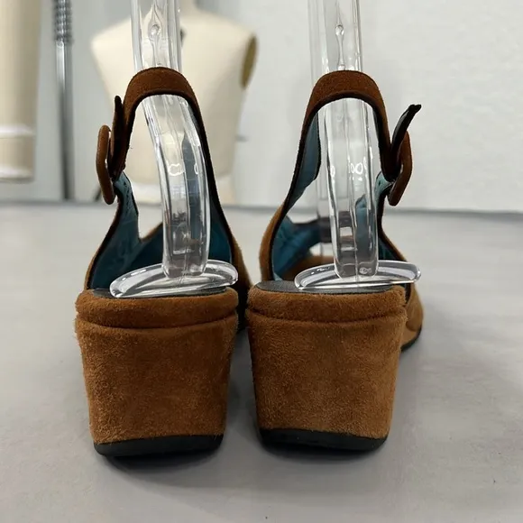 Thierry Rabotin Suede Wedge Peep Toe Shoes