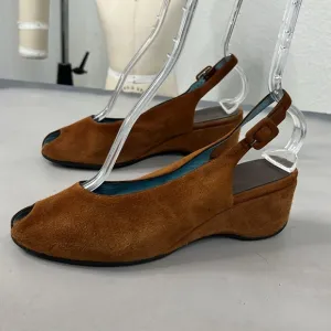 Thierry Rabotin Suede Wedge Peep Toe Shoes