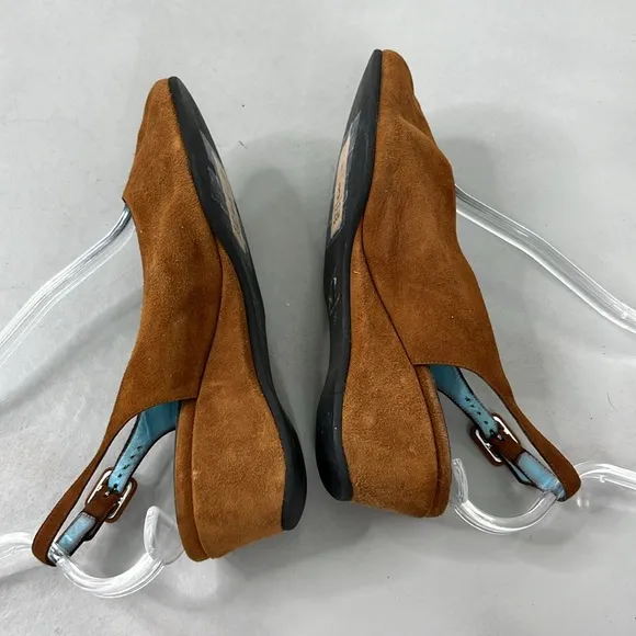 Thierry Rabotin Suede Wedge Peep Toe Shoes