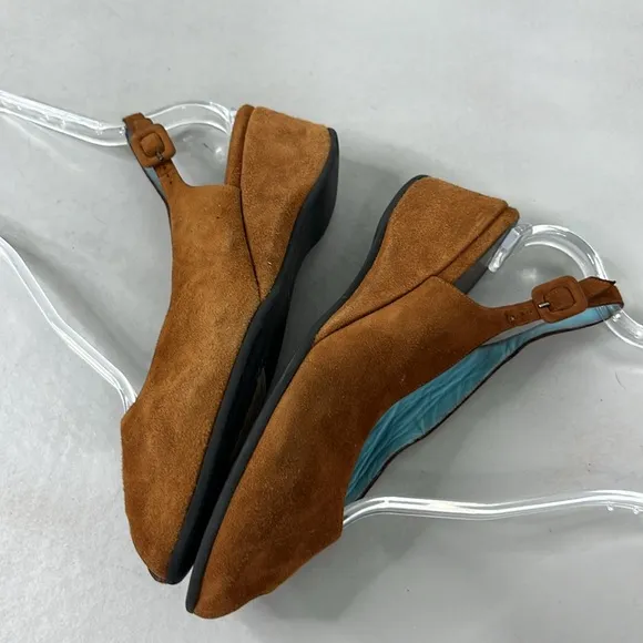 Thierry Rabotin Suede Wedge Peep Toe Shoes