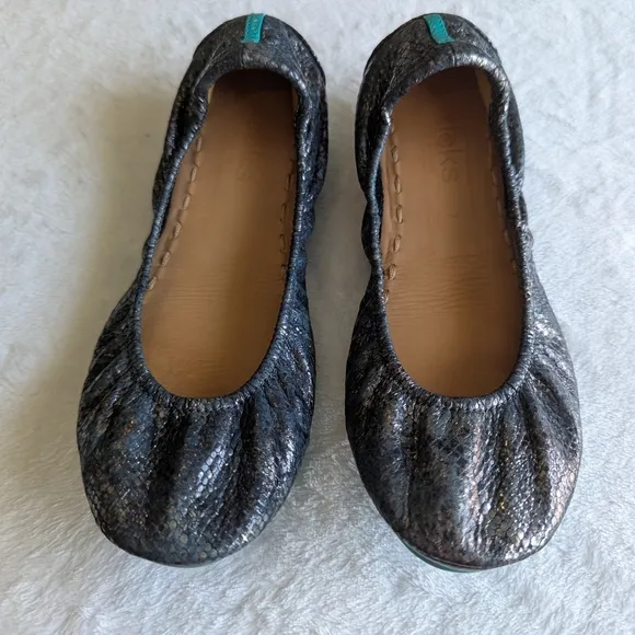 Tieks Black Ballet Flats with Elastic Edge