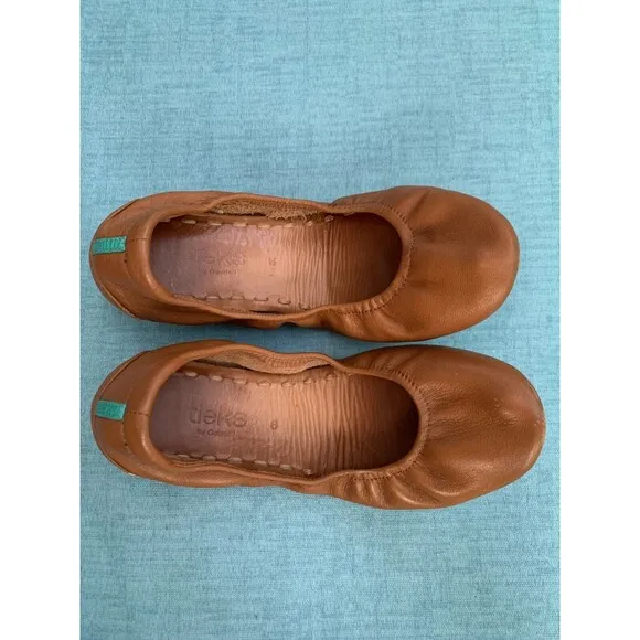 Tieks by Gavrieli Women's Ballet Flats Size 6, Brown Tan Matte, Leather Shoes