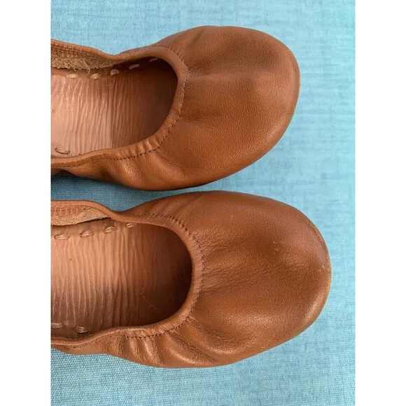 Tieks by Gavrieli Women's Ballet Flats Size 6, Brown Tan Matte, Leather Shoes