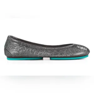 Tieks By Gavrieli Women's Slate Grey Croc Print Patent Ballet Flats Size 7