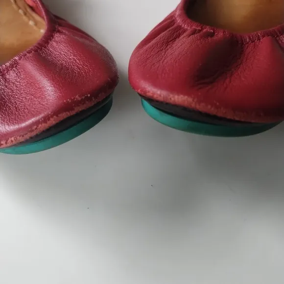 Tieks Cardinal Red Leather Ballet Flats Shoes