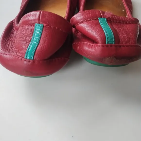 Tieks Cardinal Red Leather Ballet Flats Shoes
