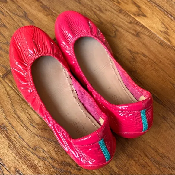 Tieks Women's Red Ballet Flats Size 8