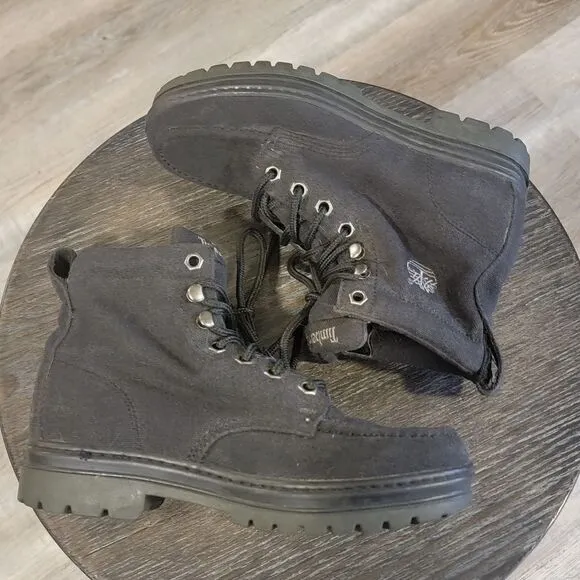 TIMBERLAND BLACK CANVAS WOMENS BOOTS SZ 7.5