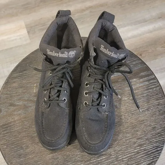 TIMBERLAND BLACK CANVAS WOMENS BOOTS SZ 7.5