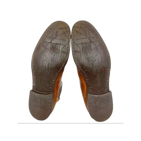 TO BOOT NEW YORK Mens Brown Wesley Round Toe Block Heel Leather Boots Shoes 10