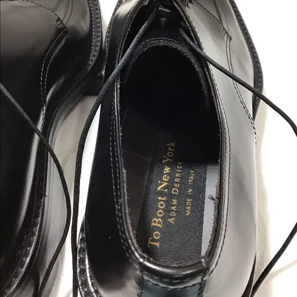 To Boot New York Adam Derrick Italy Black Leather Derby Lace Up Shoes Size 7