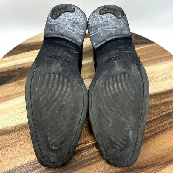 To Boot New York Double Monk Strap Men's 9 Black Leather Cap Toe Dress Shoes