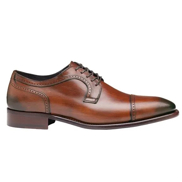 TOD’S Brown Leather Cap Toe Dress Shoes