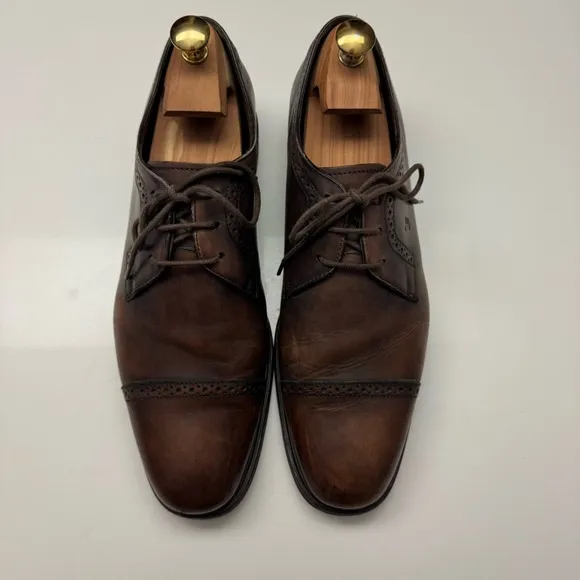 TOD’S Brown Leather Cap Toe Dress Shoes