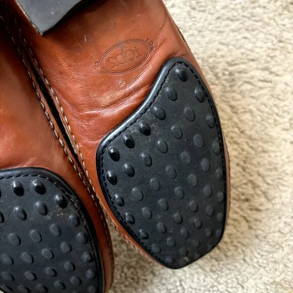 TOD'S Brown Leather Wingtip Brogues - Size 39 EU Men's Lace-Up‎ Dress Shoes
