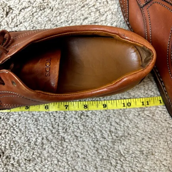 TOD'S Brown Leather Wingtip Brogues - Size 39 EU Men's Lace-Up‎ Dress Shoes