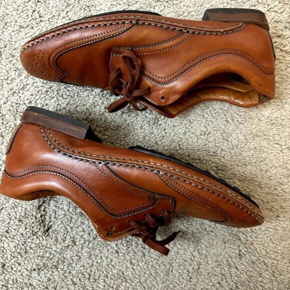 TOD'S Brown Leather Wingtip Brogues - Size 39 EU Men's Lace-Up‎ Dress Shoes