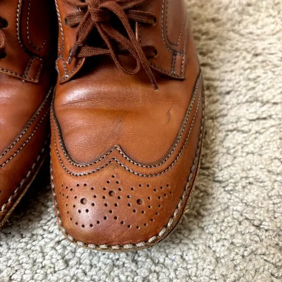 TOD'S Brown Leather Wingtip Brogues - Size 39 EU Men's Lace-Up‎ Dress Shoes
