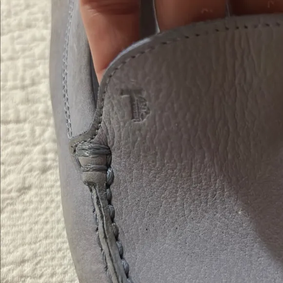 Tod’s Gray/Blue Suede Gommino  Women’s Loafers. Size 9