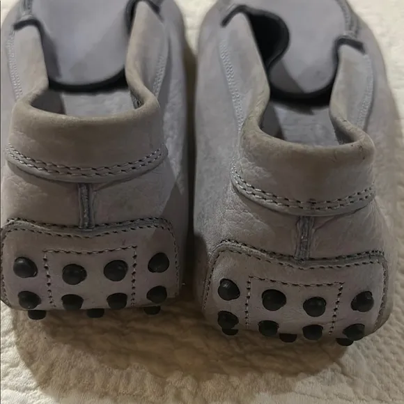 Tod’s Gray/Blue Suede Gommino  Women’s Loafers. Size 9