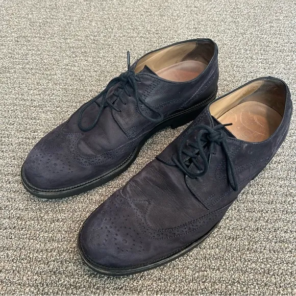 Tod’s Made In Italy Navy Blue Suede Dress Shoes Size 10