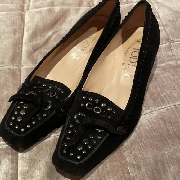 TOD’S Suede Stud Embellished Dress Shoes