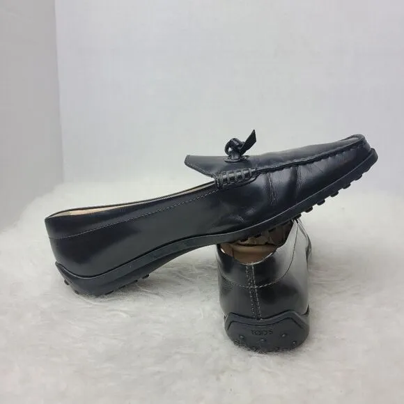Tod's T Timeless Leather Women's Penny Loafer Slip On Driving Shoes Size 7