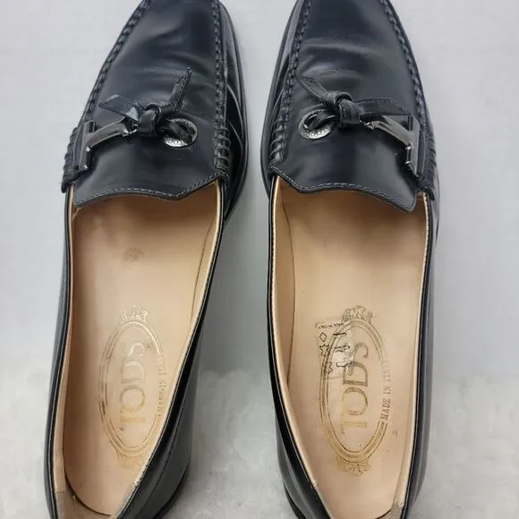 Tod's T Timeless Leather Women's Penny Loafer Slip On Driving Shoes Size 7