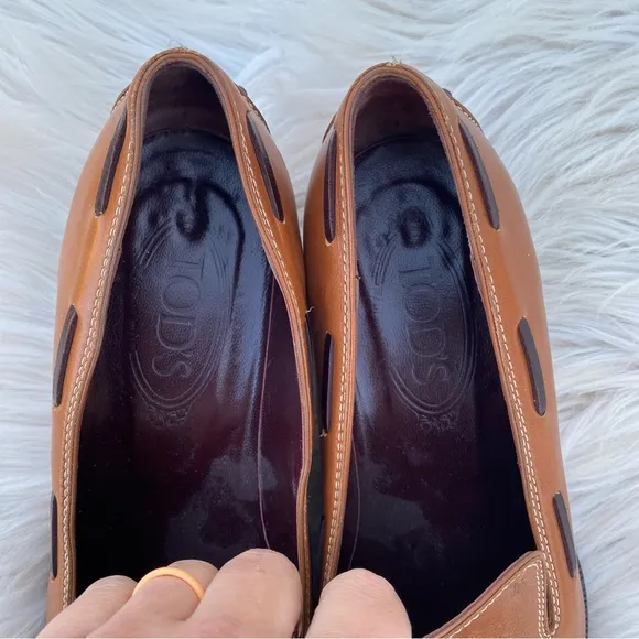 Tod's Vintage Tassle Italian Block Heel Shoes 8.5