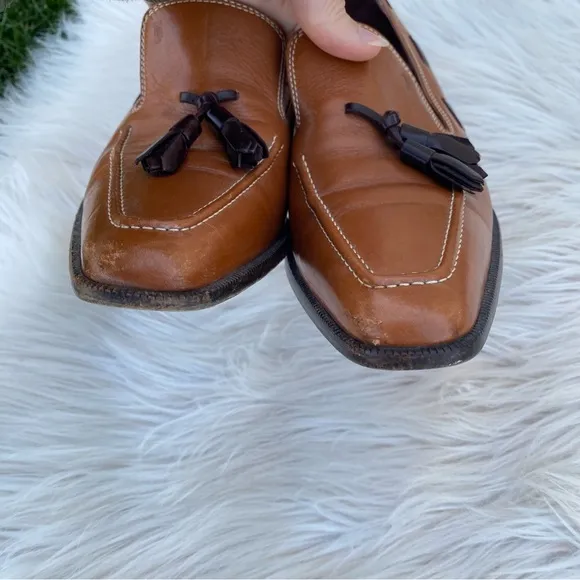 Tod's Vintage Tassle Italian Block Heel Shoes 8.5