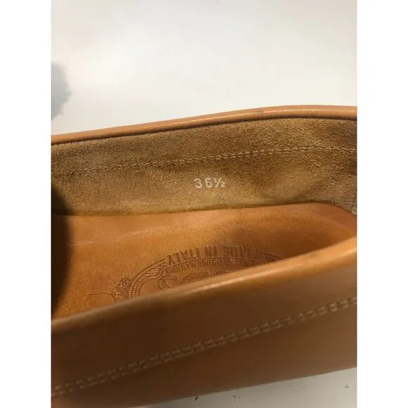 TOD'S Women's Leather Pebbling Outsoles Driving Shoes EU36.5/US6 Tan Brown Black