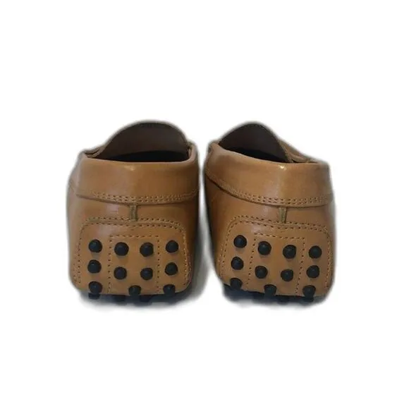 TOD'S Women's Leather Pebbling Outsoles Driving Shoes EU36.5/US6 Tan Brown Black