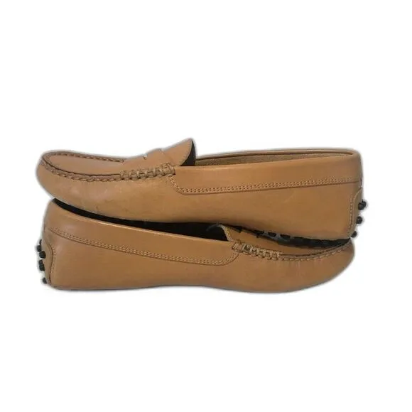 TOD'S Women's Leather Pebbling Outsoles Driving Shoes EU36.5/US6 Tan Brown Black