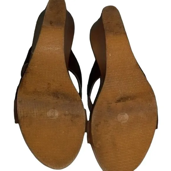 Tommy Bahama Leather/Suede Wood Platform Sandals, 10