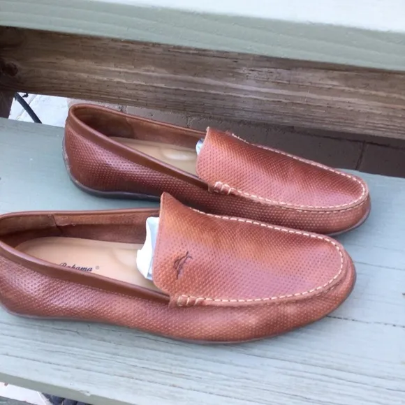 Tommy Bahama Loafers  Brown Leather Pre-Owned