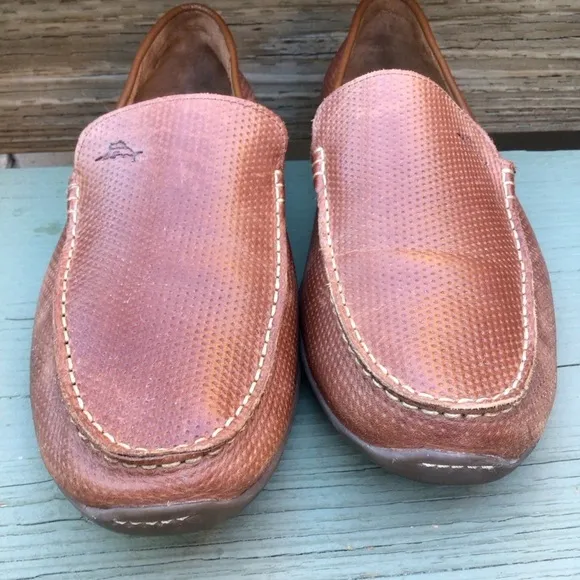 Tommy Bahama Loafers  Brown Leather Pre-Owned