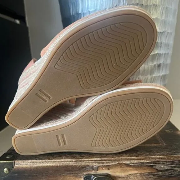 TOMS Marisol Espadrille Wedge Sandals in Sandy Beige Suede