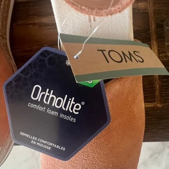 TOMS Marisol Espadrille Wedge Sandals in Sandy Beige Suede