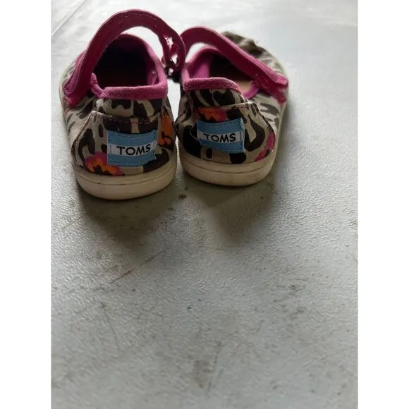 TOMS Tiny Leopard Mary Jane  Kids Girls Size 8 M Flats Casual 10010657‎
