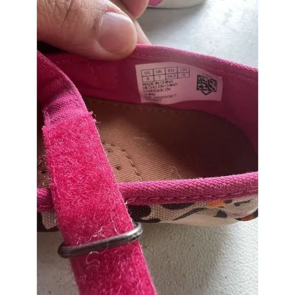 TOMS Tiny Leopard Mary Jane  Kids Girls Size 8 M Flats Casual 10010657‎