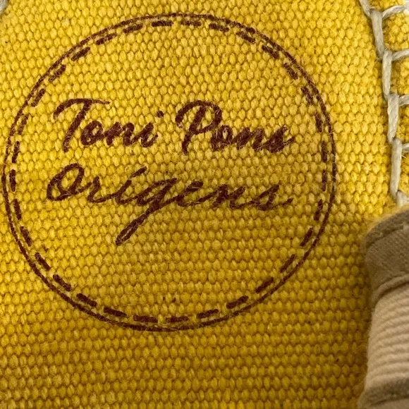 Toni Pons Breda-V Yellow Canvas Espadrille Wedge Sandals Size 39