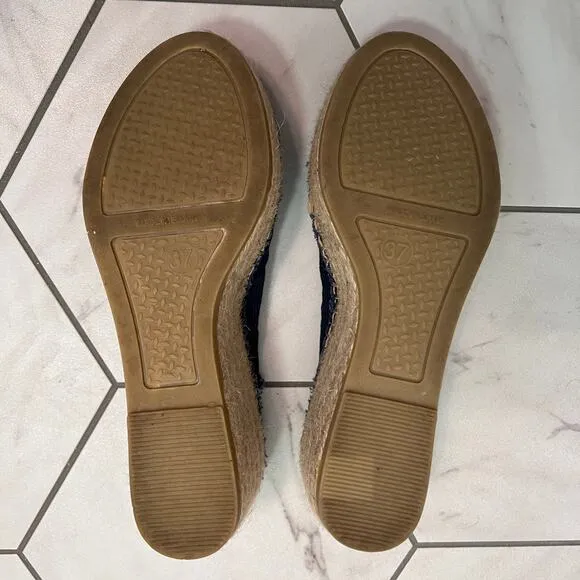 Toni Pons Navy Blue ITACA Espadrille Wedge Sandals Size 37