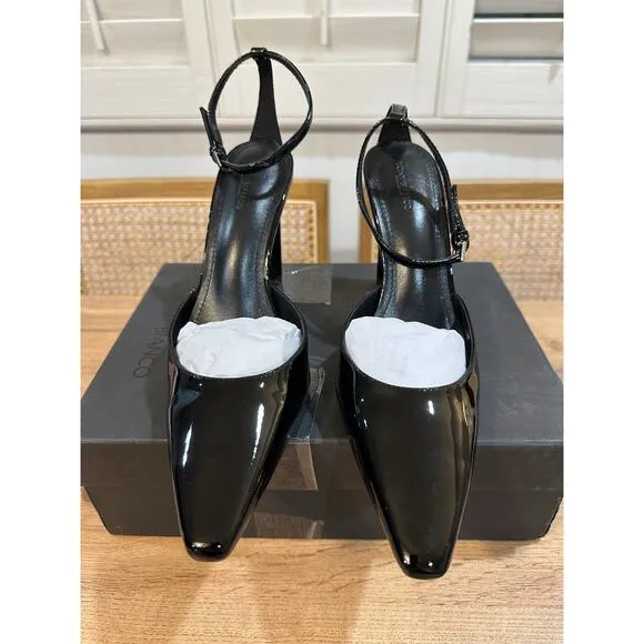 Tony Bianco Elektra Black Patent Leather Heels Size 8.5 NIB Sleek Flattering