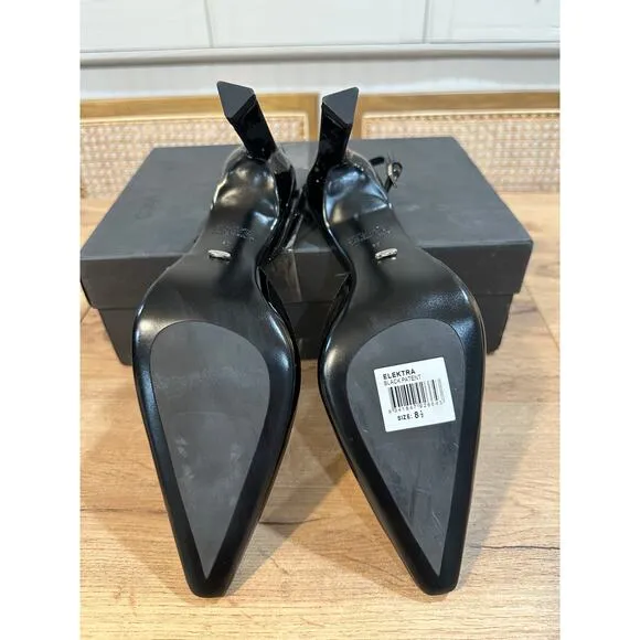 Tony Bianco Elektra Black Patent Leather Heels Size 8.5 NIB Sleek Flattering