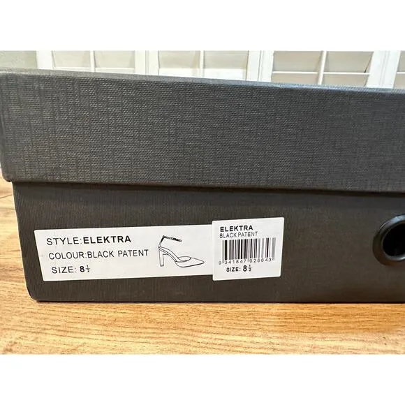 Tony Bianco Elektra Black Patent Leather Heels Size 8.5 NIB Sleek Flattering