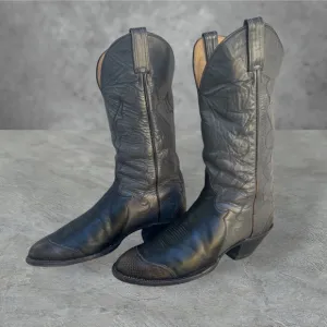 Tony Lama Leather Tri Color reptile print toe &amp; heel Cowboy Boots. men’s 10