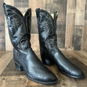 Tony Lama Vintage Gold Label Snakeskin Black Cowboy Boots Mens 11 D