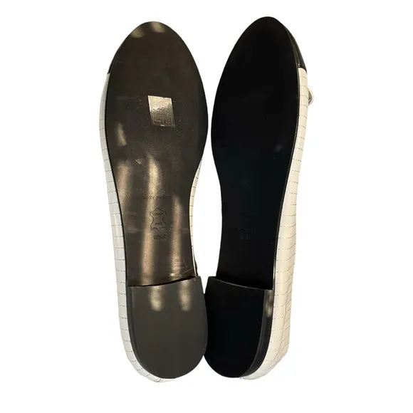 Tori Burch Women’s Cap-Toe Quilted Ballet Flat w/Bow.  Slip-On Shoes Sz 11.5 NEW